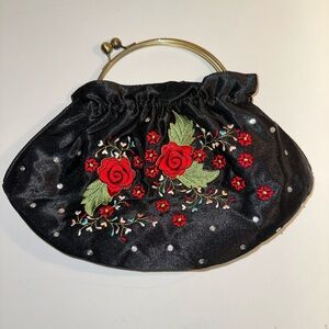 Beautiful Vintage Handmade Asian Inspired Floral Evening Bag Purse